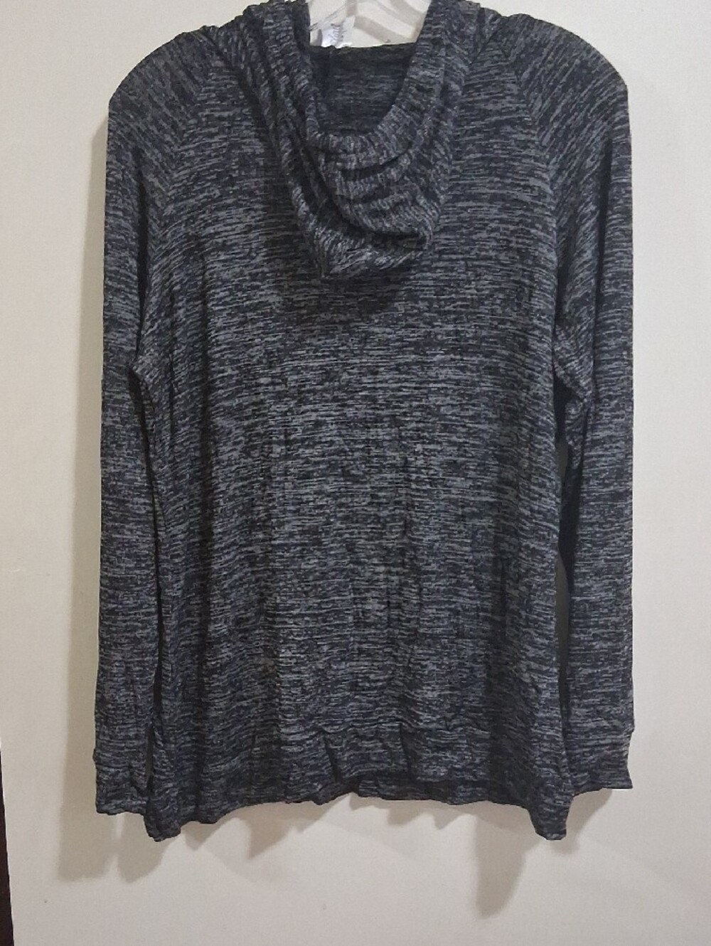 NWT Hello Mello Women Cozy Charcoal Cowl-Neck Sweater with Pink Accents Size XL - Picture 4 of 7